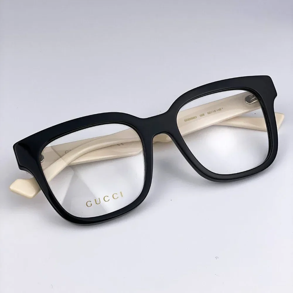 NEW Gucci GG0958O 005 Black White Square Unisex Eyeglasses